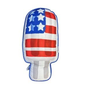 Storehouse Patriotic Americana Flag Popsicle Plush Pillow Red White Blue NWOT